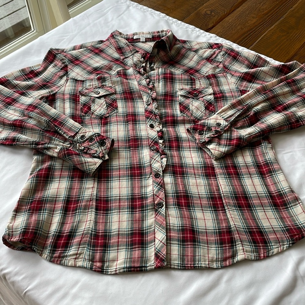 Women’s Gap Vintage Plaid Button Down EUC!